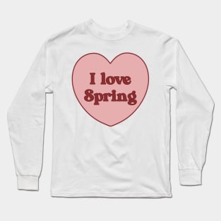 I love spring heart aesthetic dollette coquette pink red Long Sleeve T-Shirt